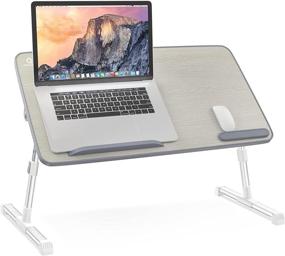 img 4 attached to 🛏️ NEQUARE Large Beige Laptop Bed Tray Table - Adjustable & Portable for Bed, Desk for Laptop - Foldable Stand for Eating, Writing, Working on Bed, Couch, Sofa