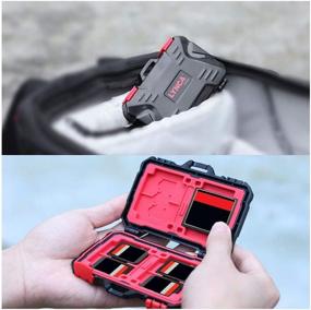 img 1 attached to 📸 LYNCA Memory Card Case Holder - Water-Resistant Anti-Shock Compact Camera Card Storage Box for 8 SD Cards, 4 CF Cards, and 12 TF (Micro SD) Cards - Professional Memory Card Hard Protector Case