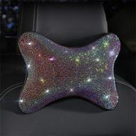 💎 dazzle your drive with the bling bling rhinestones diamond car seat neck rest pillow - stylish crystal head support for ultimate car decor logo