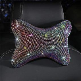 img 4 attached to 💎 Dazzle Your Drive with the Bling Bling Rhinestones Diamond Car Seat Neck Rest Pillow - Stylish Crystal Head Support for Ultimate Car Decor