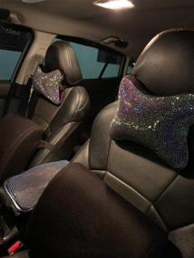 img 3 attached to 💎 Dazzle Your Drive with the Bling Bling Rhinestones Diamond Car Seat Neck Rest Pillow - Stylish Crystal Head Support for Ultimate Car Decor