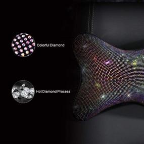 img 2 attached to 💎 Dazzle Your Drive with the Bling Bling Rhinestones Diamond Car Seat Neck Rest Pillow - Stylish Crystal Head Support for Ultimate Car Decor