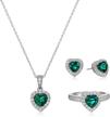 sterling created emerald earrings necklace logo