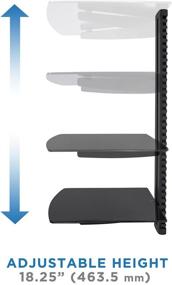 img 1 attached to 📺 Floating Wall Mounted AV Entertainment Shelf for DVD Players, Cable Boxes, Audio and Gaming Systems - Mount-It! 3 Black Tempered Glass Height Adjustable Shelves (52.8 Lbs Capacity)