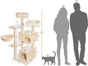 img 2 attached to HOOBRO Multi-Level Cat Tree Stand House with 2 Plush Condos, Sisal Scratching Posts, Hammock, Basket for Large Cats – Stable Cat Pet Play House 05MCT03