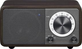 img 4 attached to Sangean WR-7DK Dark Cherry Wood Cabinet Mini Bluetooth Speaker with FM Radio Tuner and Aux-in