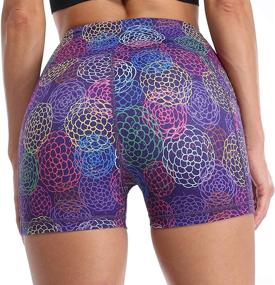 img 1 attached to High Waist Yoga Workout Shorts for Women with Side Pockets - Running, Biking, Gym Print Shorts by Amazon Essentials