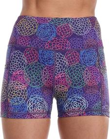 img 2 attached to High Waist Yoga Workout Shorts for Women with Side Pockets - Running, Biking, Gym Print Shorts by Amazon Essentials