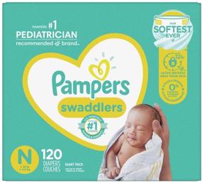 img 4 attached to Лучшие предложения на подгузники Pampers Swaddlers для новорожденных - гигантская упаковка из 120 штук.