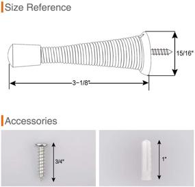 img 2 attached to 🚪 KOVOSCH 2 пакета винтовых пружинных дверных остановок - модернизированный тяжеловесный гибкий пружинный дверной стопор, дверной стопор для стены с черными амортизаторными наконечниками, в черном цвете