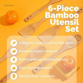 img 2 attached to 6-Piece Bamboo Utensil Set – Premium Quality Wooden Spoons for Cooking, Nonstick Kitchen Utensil Set – Ideal Housewarming Gifts and Apartment Essentials – Riveira Wooden Utensils for Everyday Use