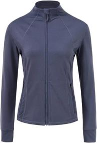 img 4 attached to Yuyangdpb Women's Lightweight Full Zip-up Tight Workout Running Track Jacket with Long Sleeves