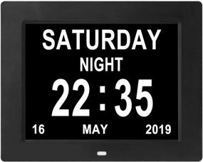 img 4 attached to 🗓️ Digital Day Calendar Clock with Remote Control, 12 Alarms, Auto-Dim Options, Non-Abbreviated Day & Month Display, Ideal for Dementia, Alzheimer, Vision Impairment & Memory Loss, for Desk or Wall