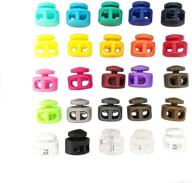 🔒 50pcs 25 colors double hole spring cord locks - round ball shaped toggle stoppers for camping & hiking, shoelace replacement, backpacks - summer-home logo