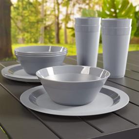 img 3 attached to 🍽️ US Acrylic Newport Dinner Set 12-Piece