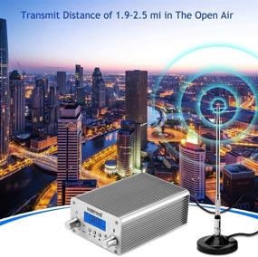 img 2 attached to 📡 15W FM передатчик радиостанции стерео с беспроводной передающей антенной для церкви, супермаркета и школы - радиус 1 мили 87~108МГц FM передатчик для передачи звука высокого качества.