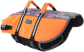 img 3 attached to 🐶 Premium Large Orange Dog Life Jacket with Reflective Strips - Wellver Pet Life Preserver Vest for Maximum Safety