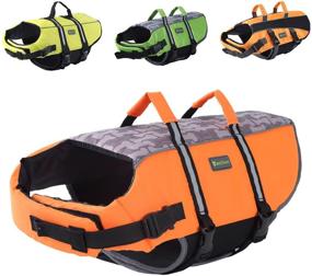 img 4 attached to 🐶 Premium Large Orange Dog Life Jacket with Reflective Strips - Wellver Pet Life Preserver Vest for Maximum Safety