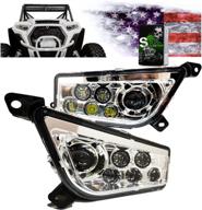 усилите свою поездку с slk-lights (chrome) rzr led фарой для polaris general, rzr 900s и 1000 xp turbo (2015-2021), не halo chrome логотип