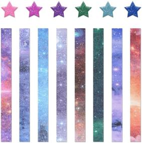 img 3 attached to 🌟 960 Pieces Origami Stars Paper Folding Glitter Star Paper with Beautiful Designs Assorted Colors for DIY Paper Crafts in Outer Space Theme