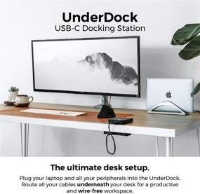 img 3 attached to 🔌 UnderDesk USB-C Laptop Docking Station: HumanCentric UnderDock - Mounts Under Desk for a Clutter-Free Workspace (Single HDMI, Ethernet, 3 USB-A, SD & Micro SD, 2 USB C PD) - Includes Wall Charger