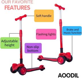 img 3 attached to AOODIL Kids Scooter with Foldable Seat & Extra-Wide PU Wheels for Ages 2-8