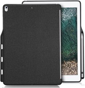 img 4 attached to 📱 ProCase iPad Pro 12.9 2017/2015 Companion Back Cover Case with Apple Pencil Holder | Compatible with Apple Smart Keyboard and Smart Cover | Black
