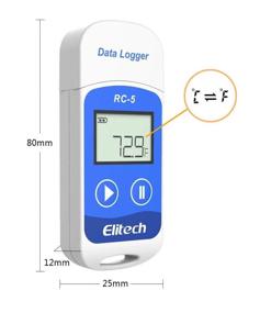img 2 attached to 🌡️ [ISO 17025 Certified] Elitech RC-5 USB Digital Data Logger - 10 Pack Temperature Recorder for Vaccines and DDL