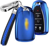 🔑 чехол для брелока chevrolet key fob: мягкая tpu-оболочка с кожаным шнуром для ключей - защитите ваш интеллектуальный автоключ для моделей chevrolet 2016-2021 (equinox, malibu, cruze, camaro, tahoe, silverado, traverse, blazer, sonic) - синий логотип