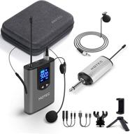 hotec wireless headset lavalier lapel microphone system for iphone logo