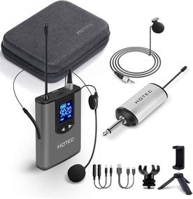 img 4 attached to Hotec Wireless Headset Lavalier Lapel Microphone System For IPhone