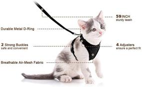 img 1 attached to 🐾 Ultimate Outdoor Walking and Travel Set: Escape-Proof Cat Harness and Leash with Kitten-Safe Vest for Small Dogs and Pets (Black, XS)