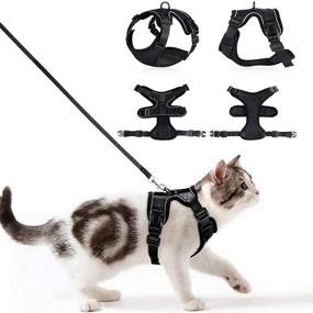 img 3 attached to 🐾 Ultimate Outdoor Walking and Travel Set: Escape-Proof Cat Harness and Leash with Kitten-Safe Vest for Small Dogs and Pets (Black, XS)