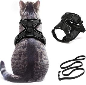 img 4 attached to 🐾 Ultimate Outdoor Walking and Travel Set: Escape-Proof Cat Harness and Leash with Kitten-Safe Vest for Small Dogs and Pets (Black, XS)