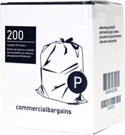 🗑️ custom fit drawstring trash bags, 50-65 liter / 13-17 gallon, 8 roll, simplehuman code p compatible, 200 count (code p - 13-17 gallons) логотип