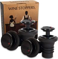 🍷 enhanced barvivo wine bottle stoppers in black - set of 4 vacuum stoppers with easy release function | preserve wine freshness for up to 14 days логотип