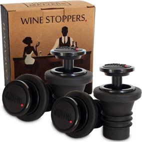 img 4 attached to 🍷 Enhanced BARVIVO Wine Bottle Stoppers in Black - Set of 4 Vacuum Stoppers with Easy Release Function | Preserve Wine Freshness for Up to 14 Days