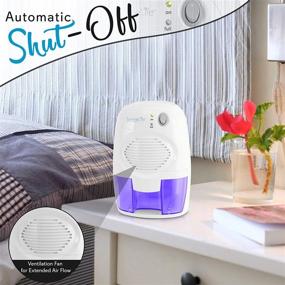 img 2 attached to 🌬️ SereneLife Compact Electronic Dehumidifier 16oz – Efficient Moisture Control, Odor Eliminator, Ventilation Fan, Reusable Air Filter, Removable Water Tank – Ideal for rooms up to 1100 Cu Ft for Fresher Air