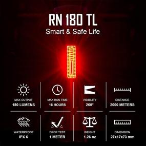 img 3 attached to 🚲 OLIGHT RN 180 Smart Bike Taillight - 180 Lumens, Break Sensing, Rear Light with 260° Visibility, USB Rechargeable, Waterproof - Ideal for Road Cycling and Commuting, Fits All Bicycle Types - 8 Modes