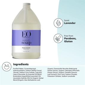 img 1 attached to 128 Ounce EO French Lavender Liquid Hand Soap Refill: Organic, Plant-Based, Gentle Cleanser Infused with Pure Essential Oils