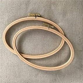 img 3 attached to 🪡 WRMHOM 8.5"x 5.2" Oval Wooden Embroidery Hoop - Craft Supply Hoop (2-Pack)