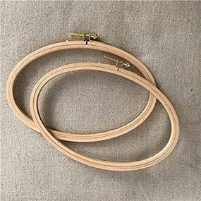 img 2 attached to 🪡 WRMHOM 8.5"x 5.2" Oval Wooden Embroidery Hoop - Craft Supply Hoop (2-Pack)