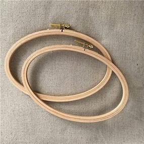 img 1 attached to 🪡 WRMHOM 8.5"x 5.2" Oval Wooden Embroidery Hoop - Craft Supply Hoop (2-Pack)