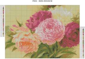 img 2 attached to 🌸 Peony Flowers Diamond Painting Kit: DIY Full Drill Square Rhinestone Embroidery for Adults - Home Wall Decor, Arts Craft Cross Stitch - 11.8x15.8 inch
