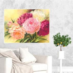 img 3 attached to 🌸 Peony Flowers Diamond Painting Kit: DIY Full Drill Square Rhinestone Embroidery for Adults - Home Wall Decor, Arts Craft Cross Stitch - 11.8x15.8 inch