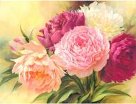 🌸 peony flowers diamond painting kit: diy full drill square rhinestone embroidery for adults - home wall decor, arts craft cross stitch - 11.8x15.8 inch logo