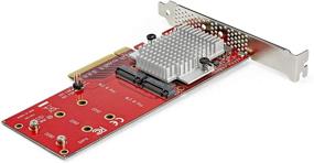 img 3 attached to 🔌 StarTech.com Двойная адаптерная карта NVMe или AHCI M.2 SSD PCIe - x8 / x16 Двойная M.2 NGFF PCIe (M-Key) совместима - Поддерживает 2242, 2260, 2280 - JBOD - Mac и PC (PEX8M2E2)