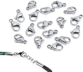 img 1 attached to 🔗 GBSTORE 30 Pcs 304 Stainless Steel Lobster Clasp Jewelry Findings Fastener Hook for Necklace & Bracelet Chains - Craft Supplies Connector DIY Making Accessories (12 x 7mm)