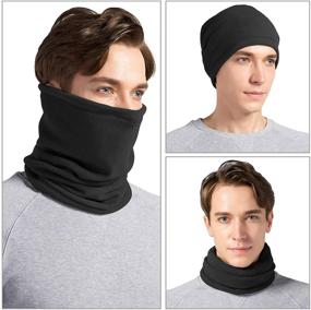 img 2 attached to Warm Up with CUIMEI Fleece Neck Warmer Gaiter: Essential Men's Accessories and Scarves