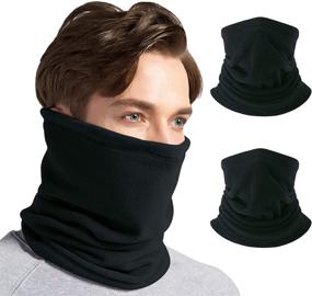 img 4 attached to Warm Up with CUIMEI Fleece Neck Warmer Gaiter: Essential Men's Accessories and Scarves